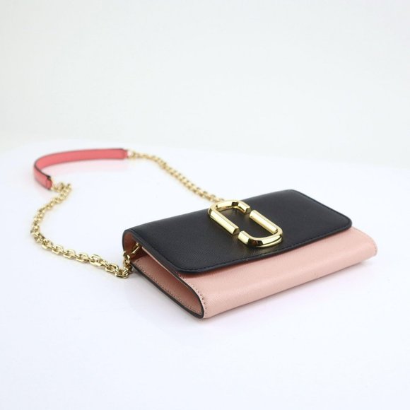 NEW Marc Jacobs SNAPSHOT Chain Wallet Pink Black - Picture 8 of 14